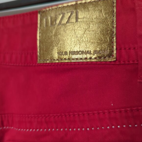 Tuzzi Italy Women's  Red Stretch Soft Denim Jean Pants, Size US 10, F 40 - Picture 4 of 7